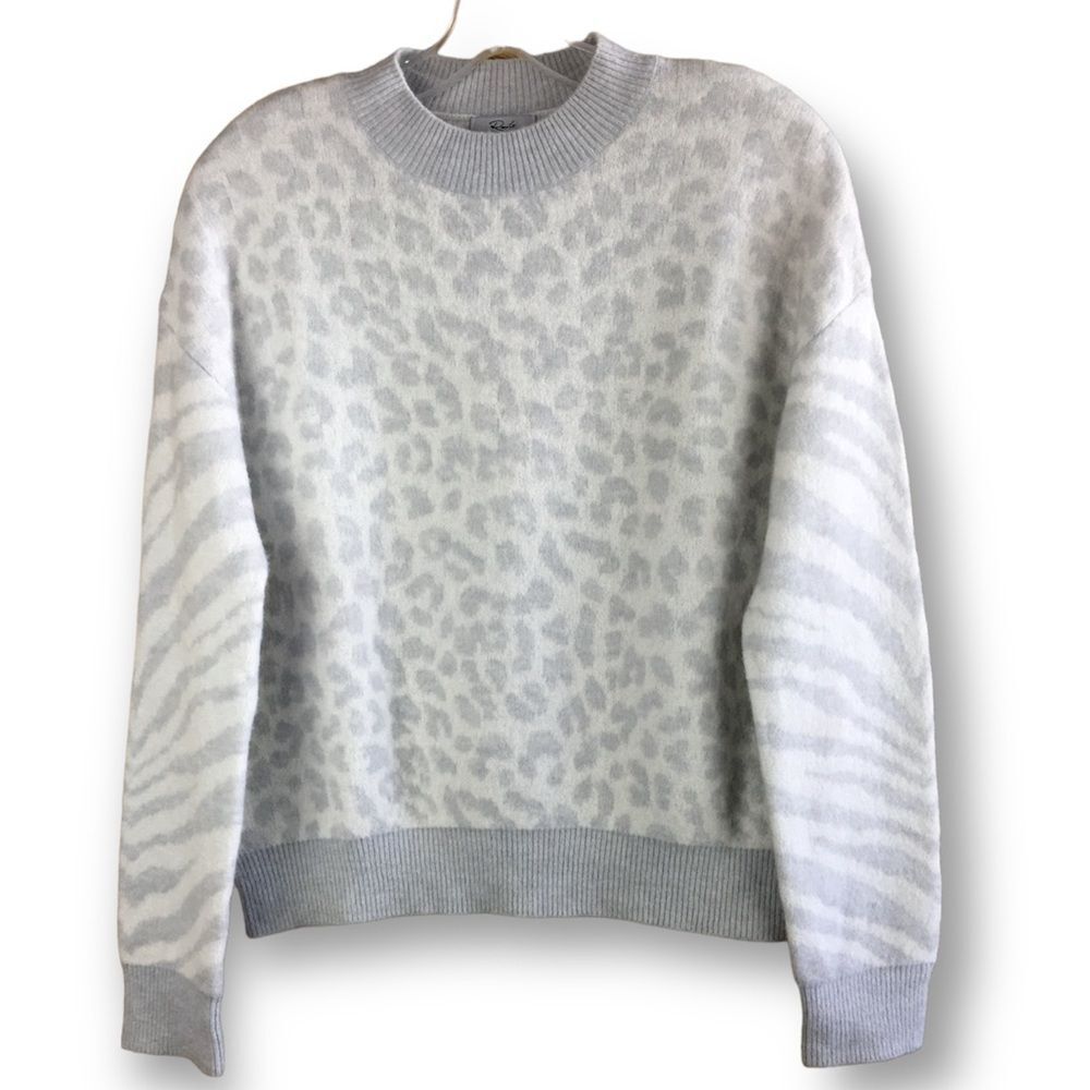Rails Slouchy Sweater Leopard Titanium Spot Wool … - image 5